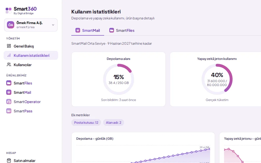 Kullanım istatistikleri: ürün kartları (demo verisiyle)